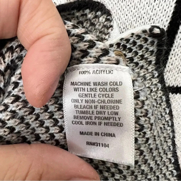 Plaid Windowpane Geometric Cozy Crewneck Preppy Casual Sweater - Picture 7 of 7